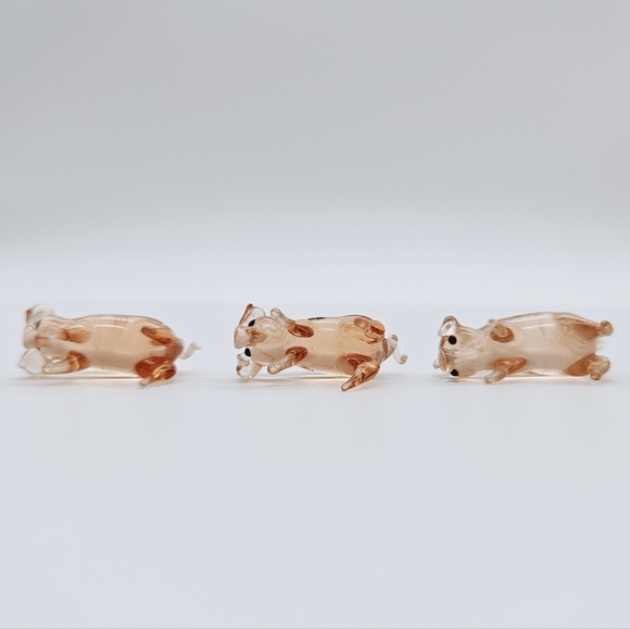 VINTAGE | art glass set of 3 miniature mini pigs - Picture 6 of 8